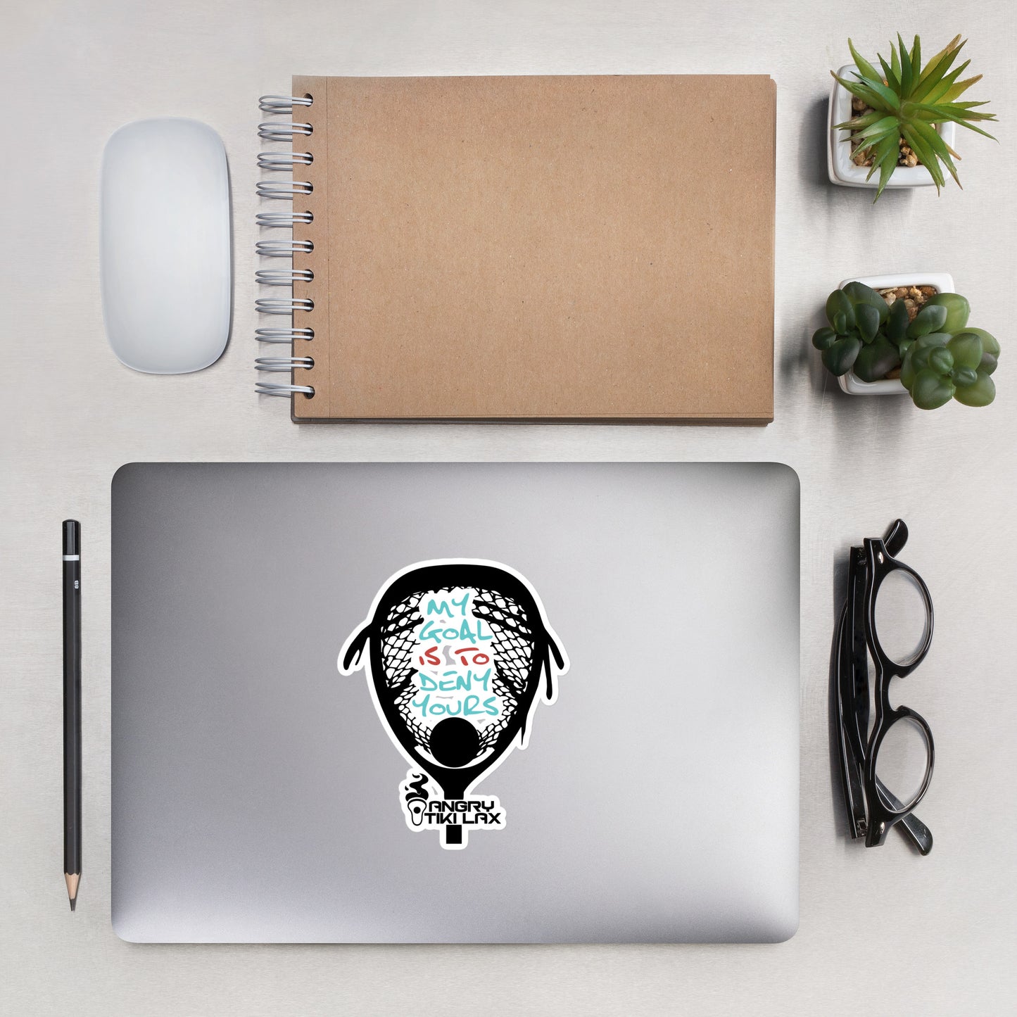 My goal is to deny yours lacrosse Bubble-free stickers