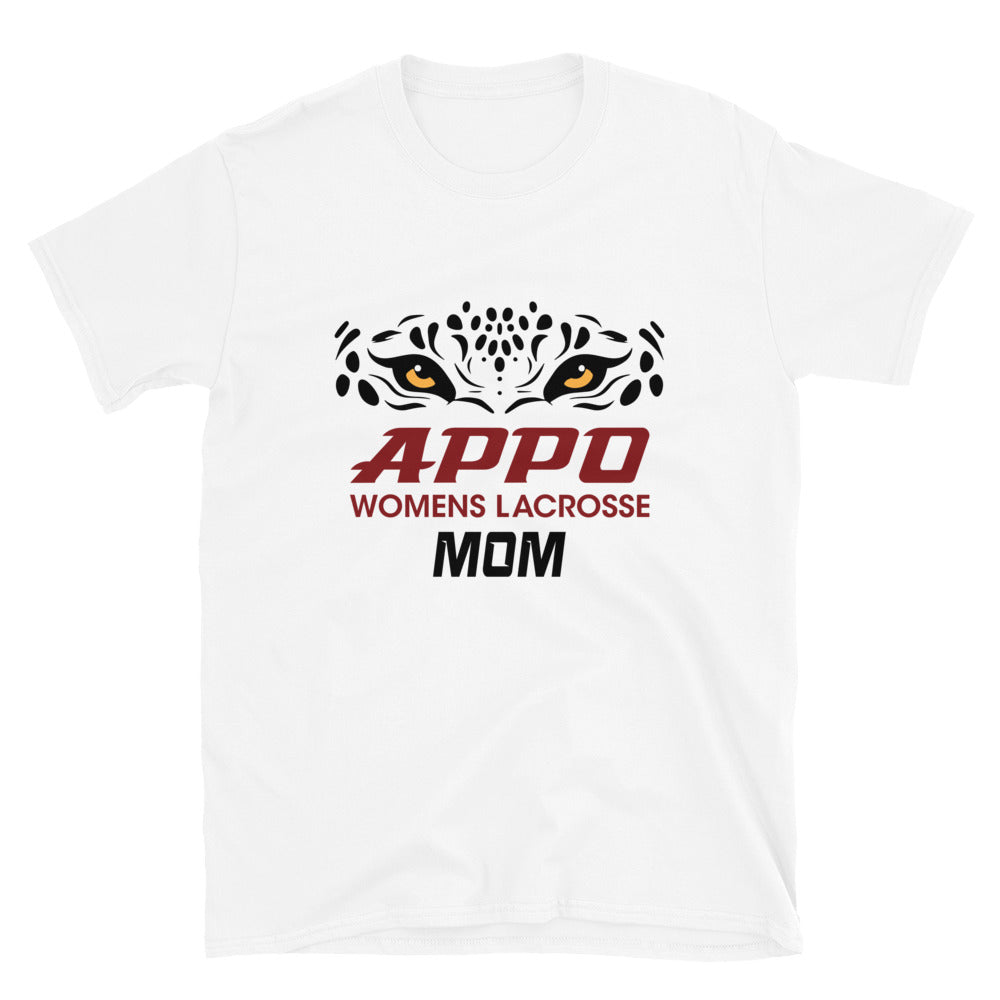 APPO Jaguar Eyes Womens "MOM" Lacrosse Short-Sleeve Unisex T-Shirt (CUSTOM NAME & NUMBER)