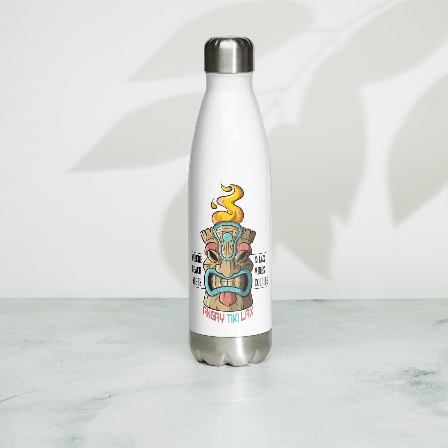 Angry tiki lax logo Stainless Steel Water Bottle