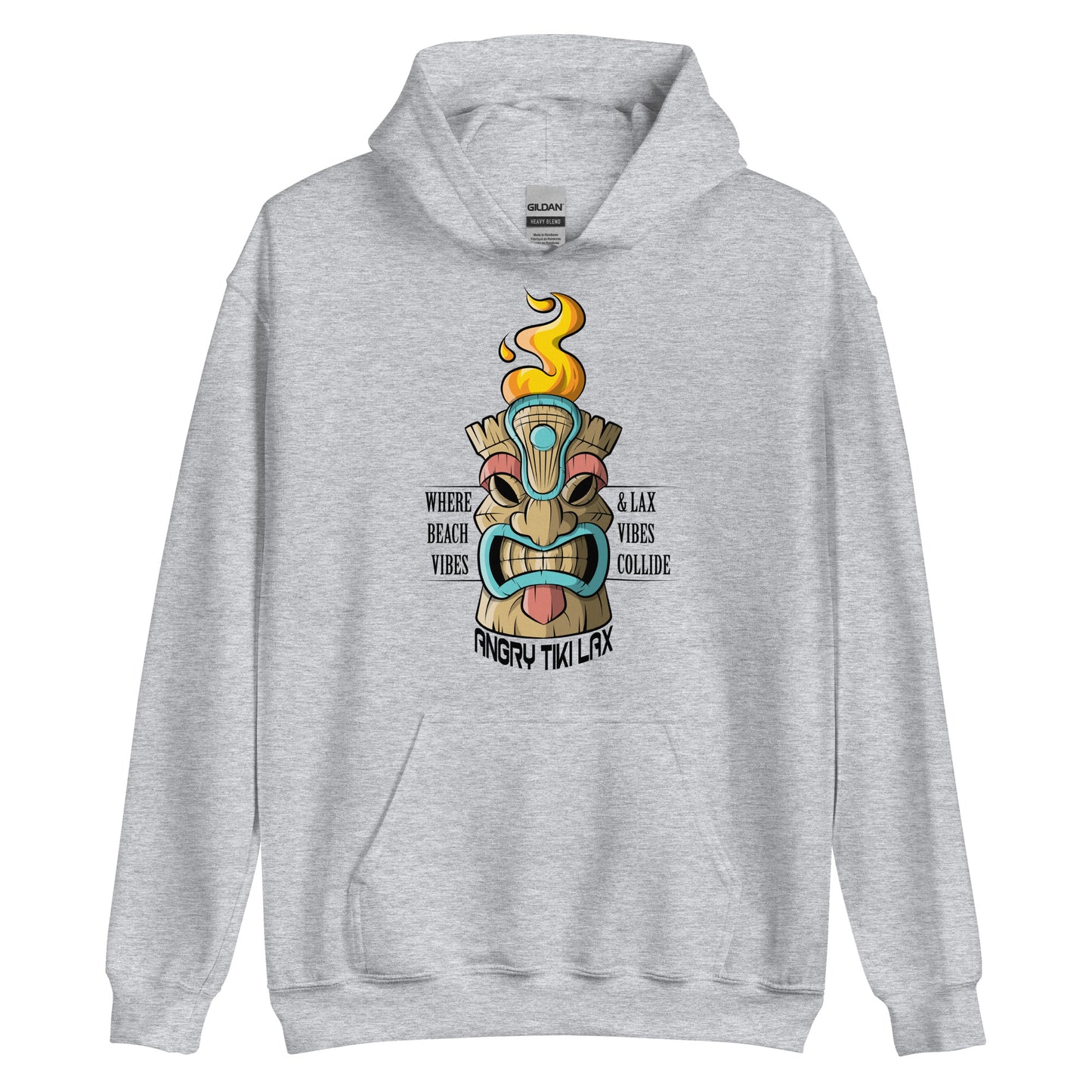 Angry Tiki Lacrosse slogan Unisex Hoodie