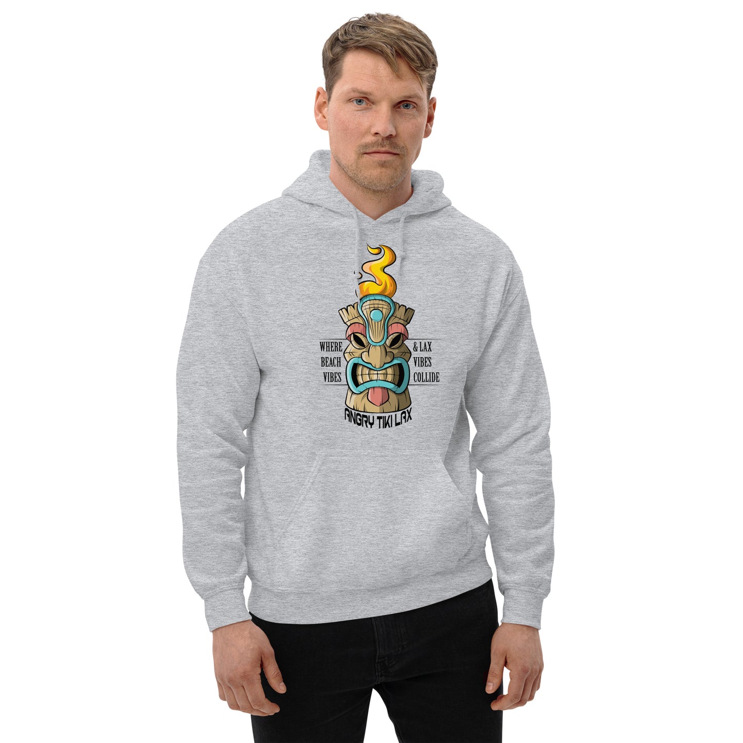 Angry Tiki Lacrosse slogan Unisex Hoodie