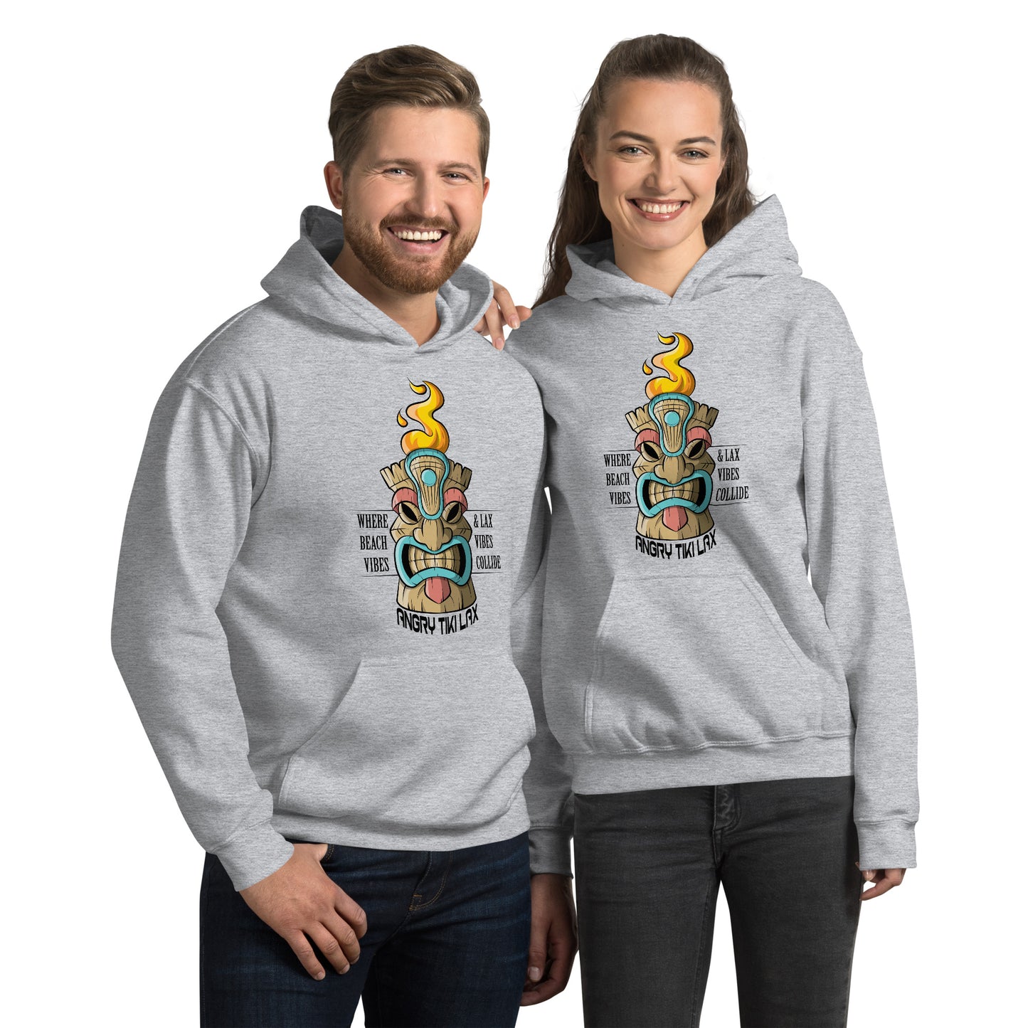 Angry Tiki Lacrosse slogan Unisex Hoodie