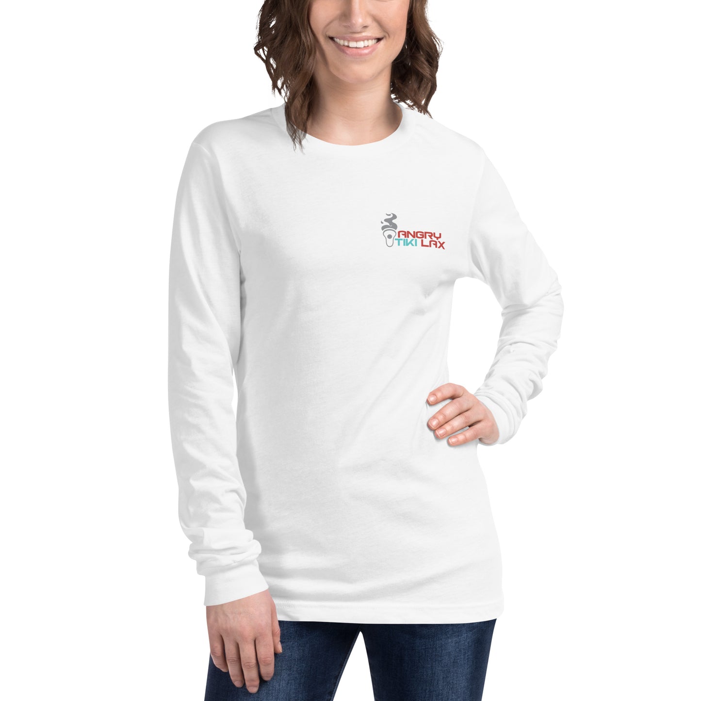 Angry Tiki Lacrosse slogan Unisex Long Sleeve Tee