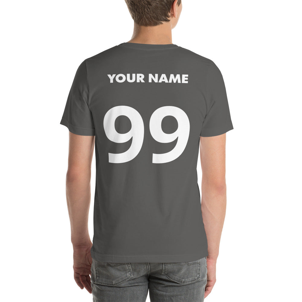 Personalize Front and Back lacrosse head and ball Unisex t-shirt