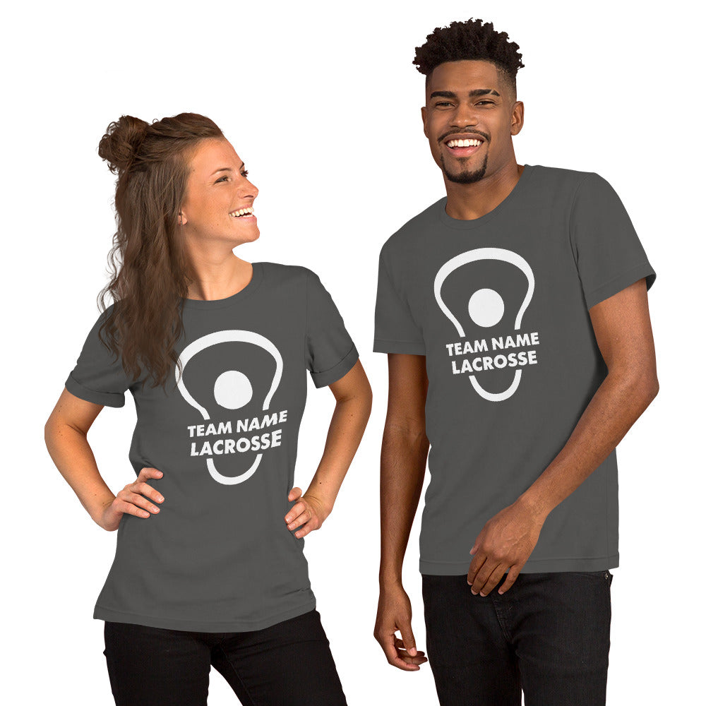 Personalize lacrosse head and ball Unisex t-shirt