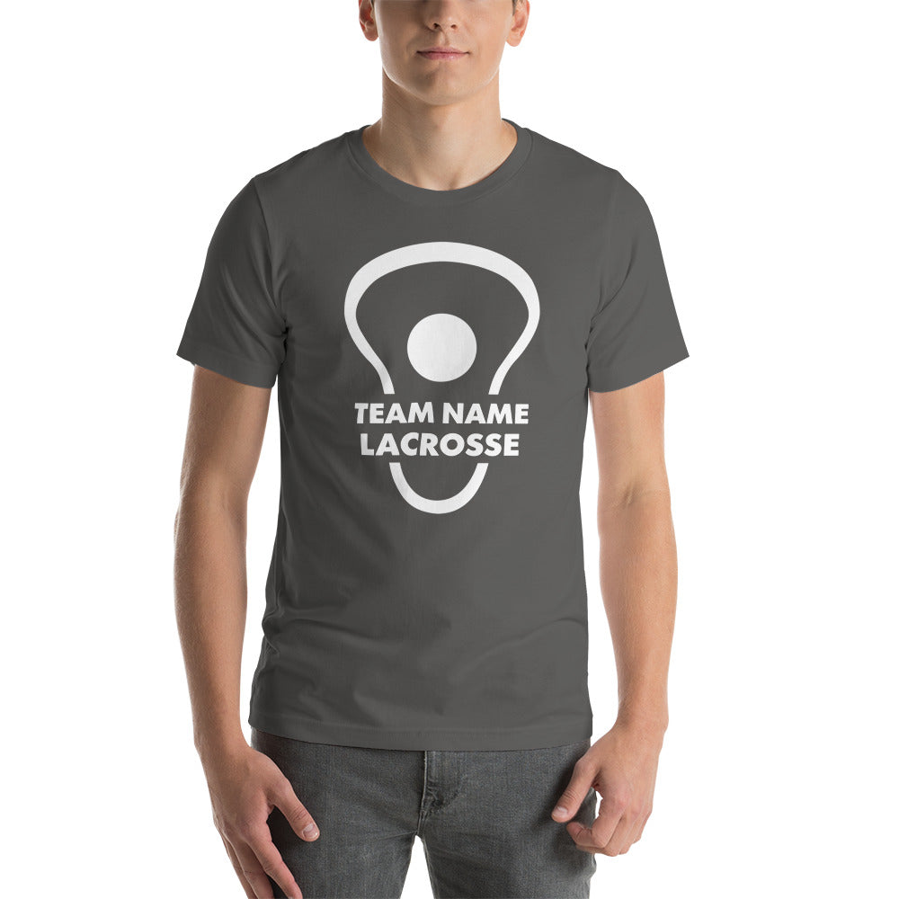 Personalize lacrosse head and ball Unisex t-shirt