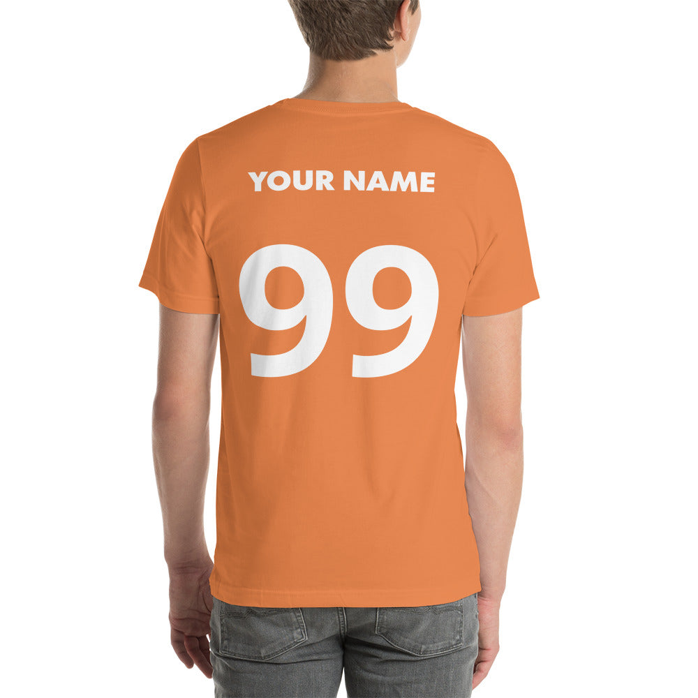 Personalize Front and Back lacrosse head and ball Unisex t-shirt