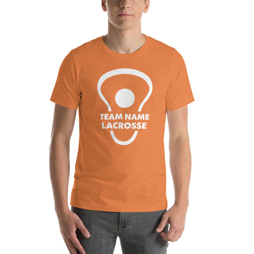 Personalize Front and Back lacrosse head and ball Unisex t-shirt