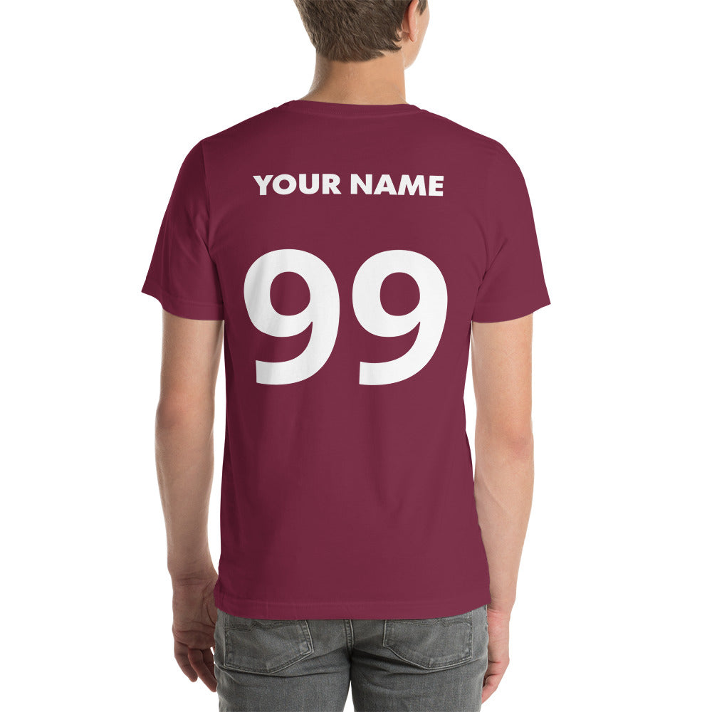 Personalize Front and Back lacrosse head and ball Unisex t-shirt