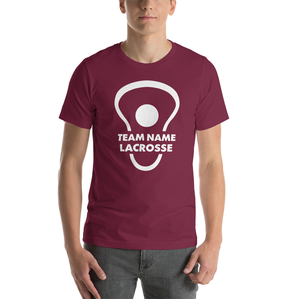 Personalize Front and Back lacrosse head and ball Unisex t-shirt