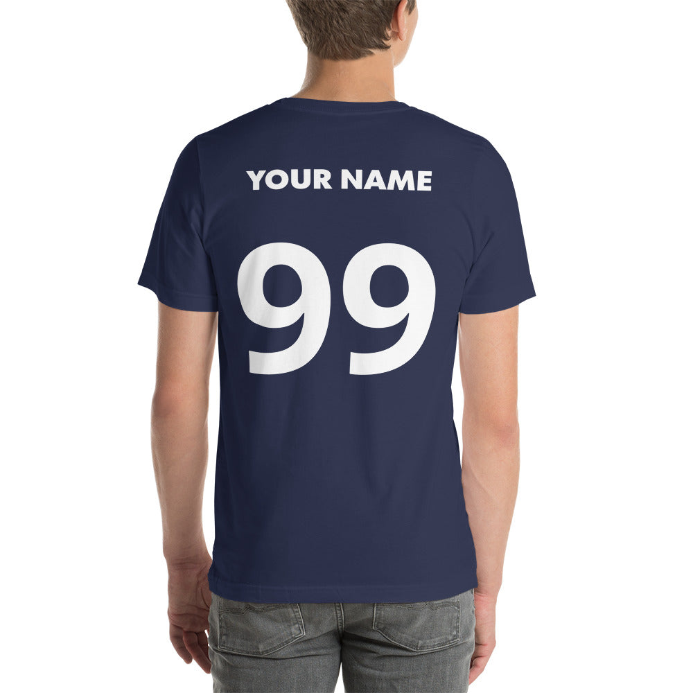 Personalize Front and Back lacrosse head and ball Unisex t-shirt