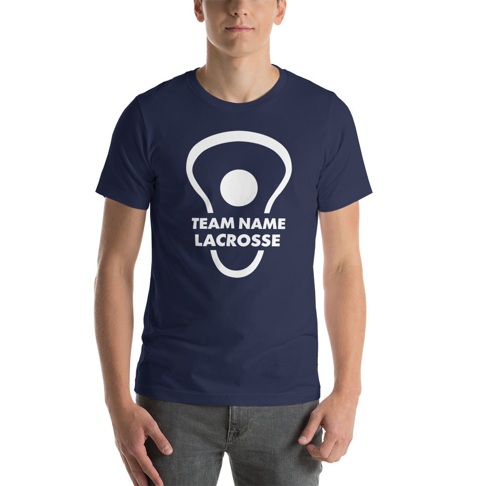 Personalize Front and Back lacrosse head and ball Unisex t-shirt