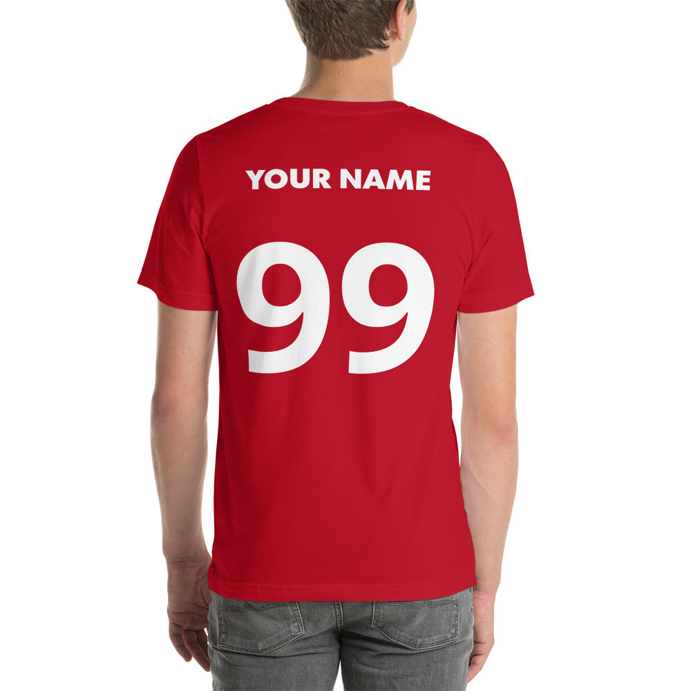 Personalize Front and Back lacrosse head and ball Unisex t-shirt