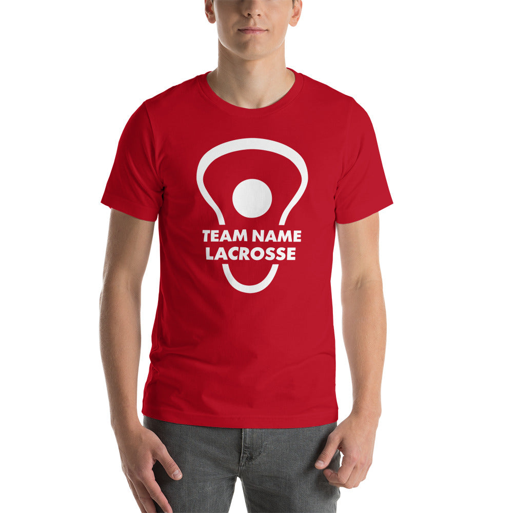 Personalize Front and Back lacrosse head and ball Unisex t-shirt