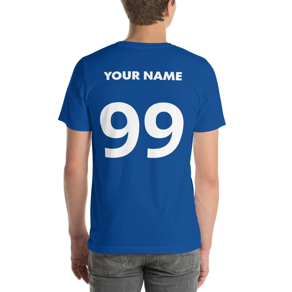 Personalize Front and Back lacrosse head and ball Unisex t-shirt