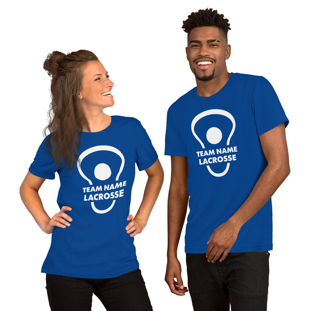 Personalize Front and Back lacrosse head and ball Unisex t-shirt