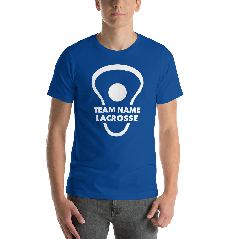 Personalize Front and Back lacrosse head and ball Unisex t-shirt