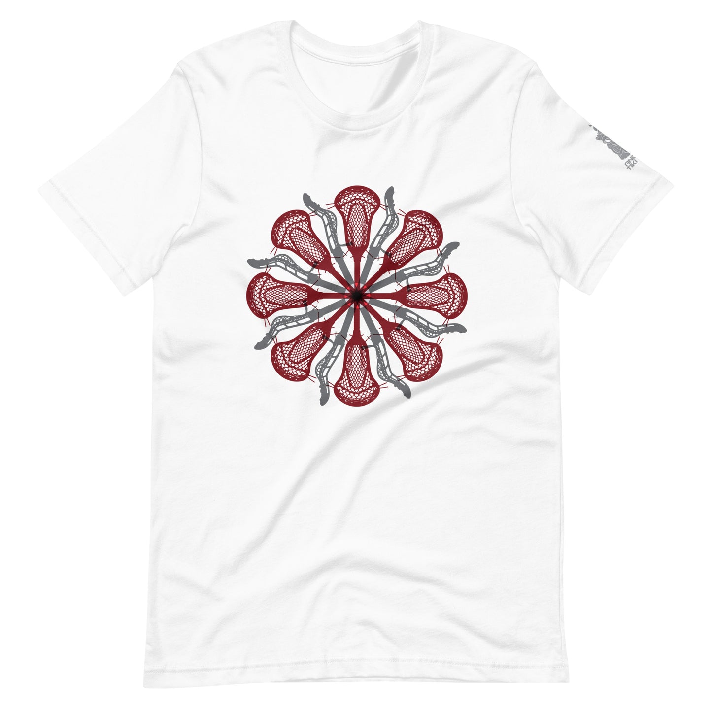 Womens Lacrosse stick flower design V2 Unisex t-shirt