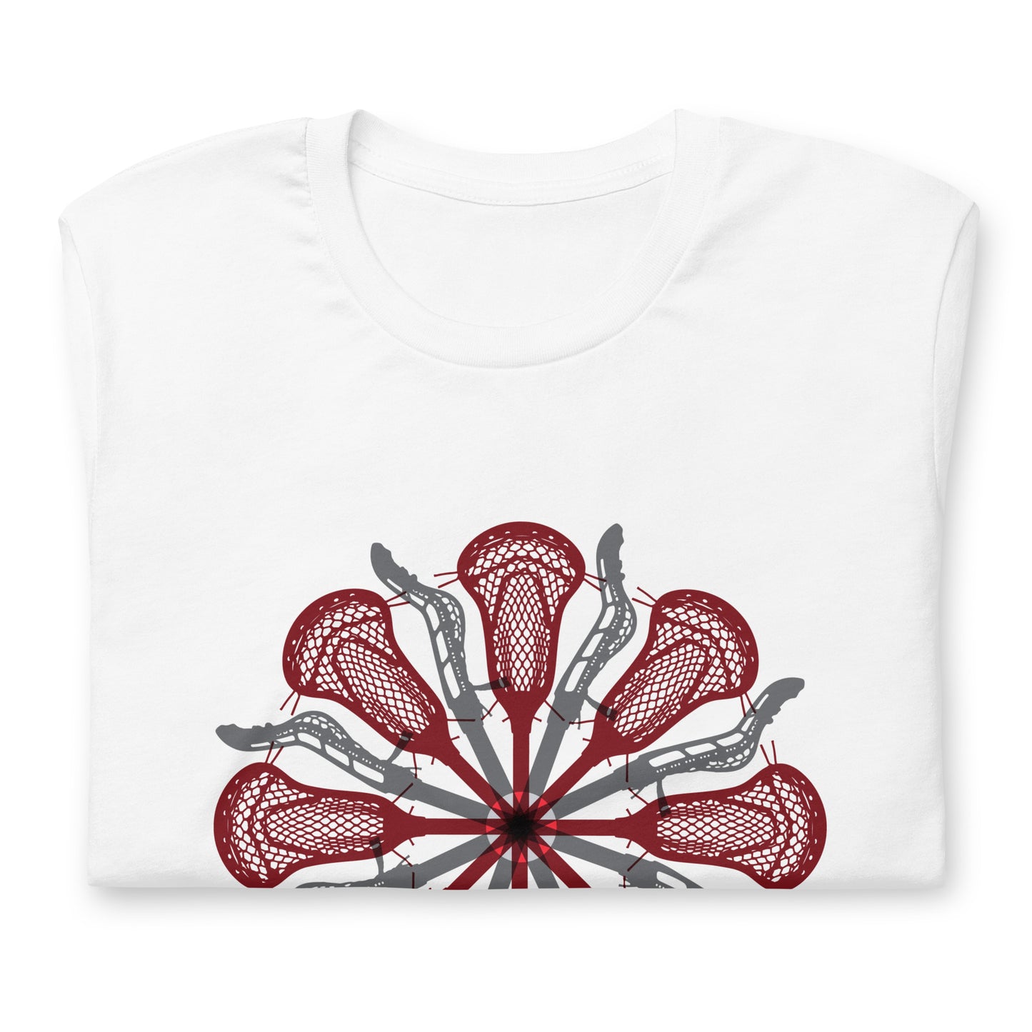 Womens Lacrosse stick flower design V2 Unisex t-shirt