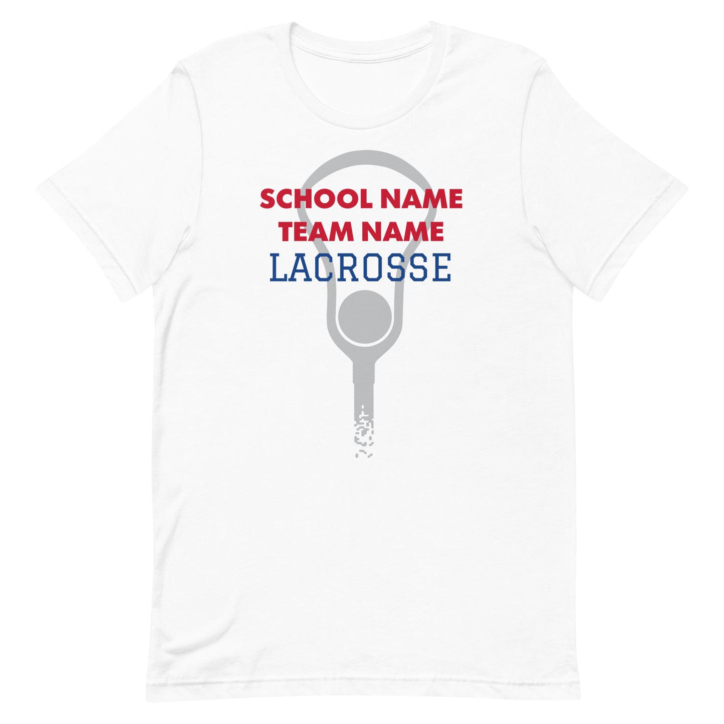 Personalize lacrosse School name an Mascot Unisex t-shirt
