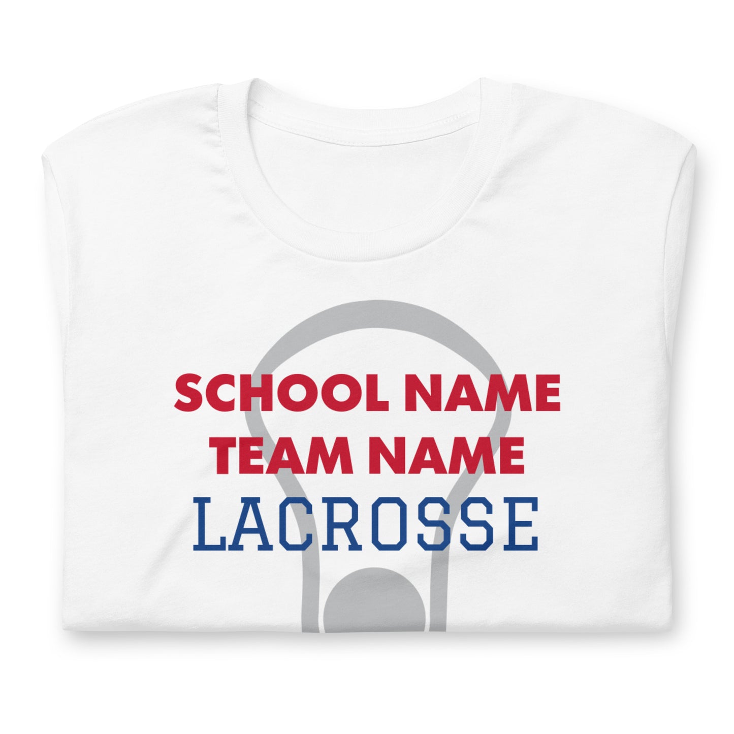 Personalize lacrosse School name an Mascot Unisex t-shirt