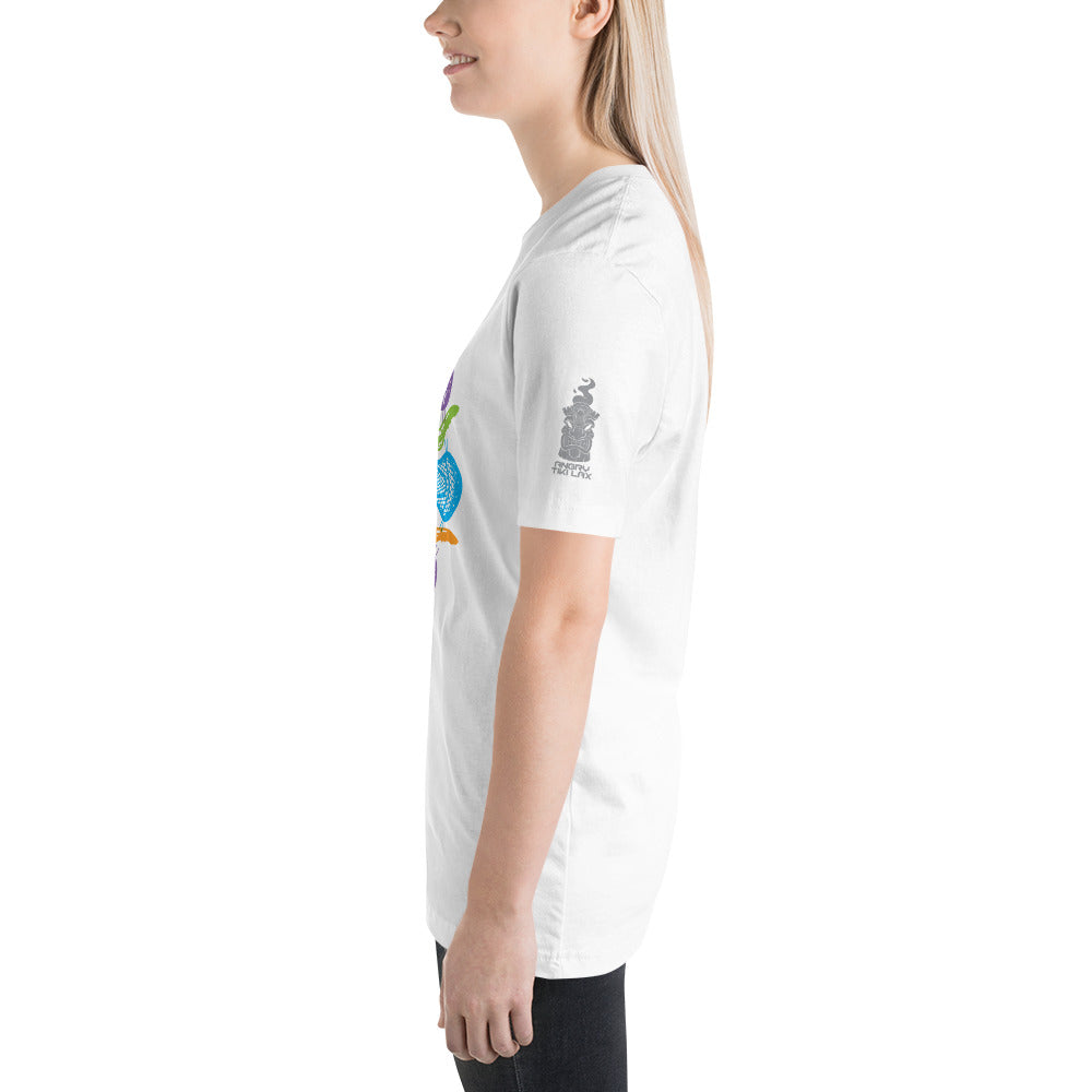 Womens Lacrosse stick flower design V1 Unisex t-shirt