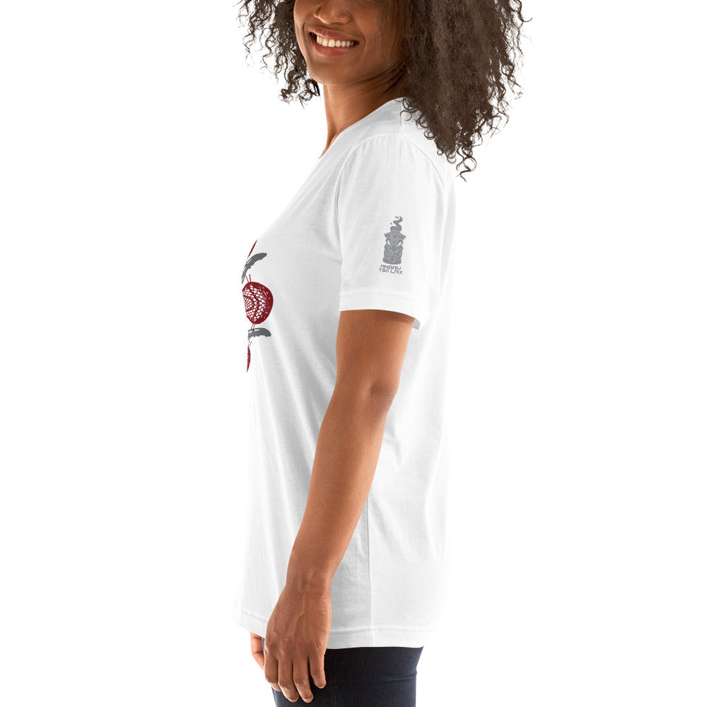 Womens Lacrosse stick flower design V2 Unisex t-shirt