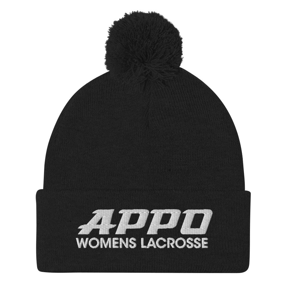 APPO womens Lacrosse Pom-Pom Beanie