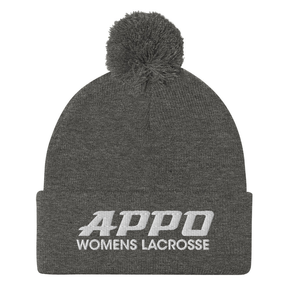 APPO womens Lacrosse Pom-Pom Beanie