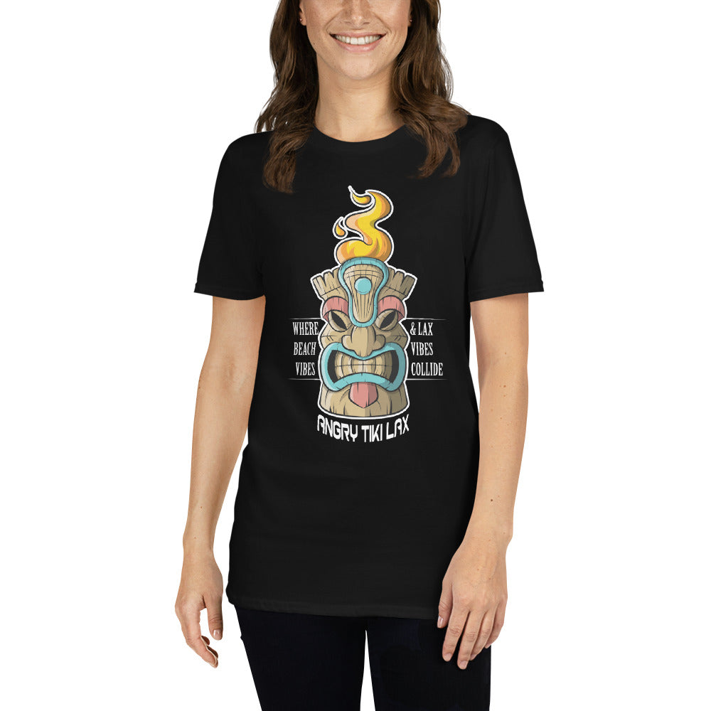 Angry Tiki Lax logo front Short-Sleeve Unisex T-Shirt