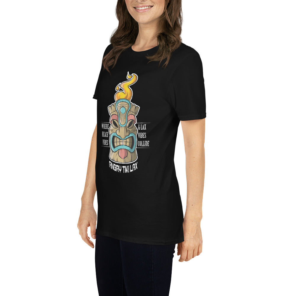 Angry Tiki Lax logo front Short-Sleeve Unisex T-Shirt