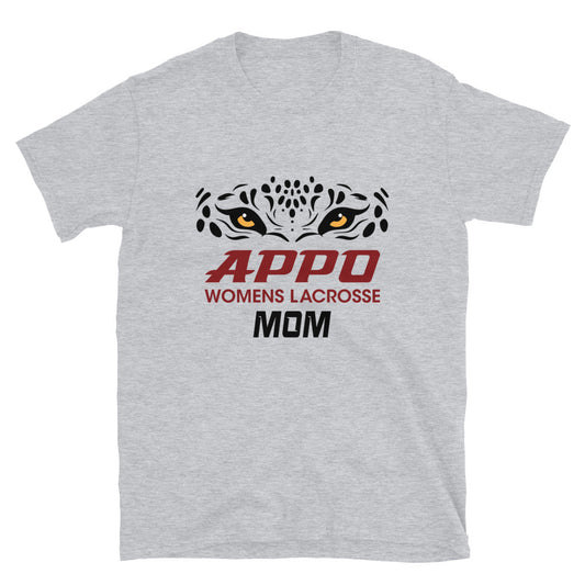 APPO Jaguar Eyes Womens "MOM" Lacrosse Short-Sleeve Unisex T-Shirt (CUSTOM NAME & NUMBER)