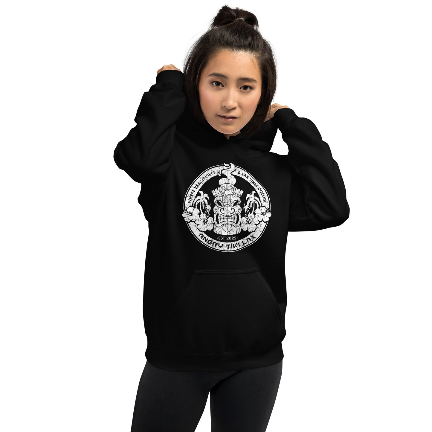 Angry Tiki Lax distressed round logo Unisex Hoodie