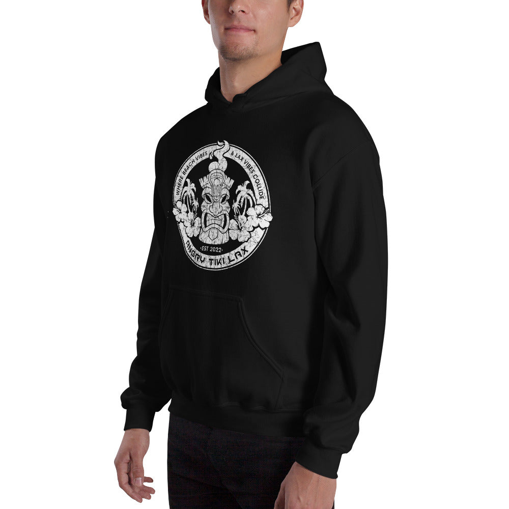 Angry Tiki Lax distressed round logo Unisex Hoodie