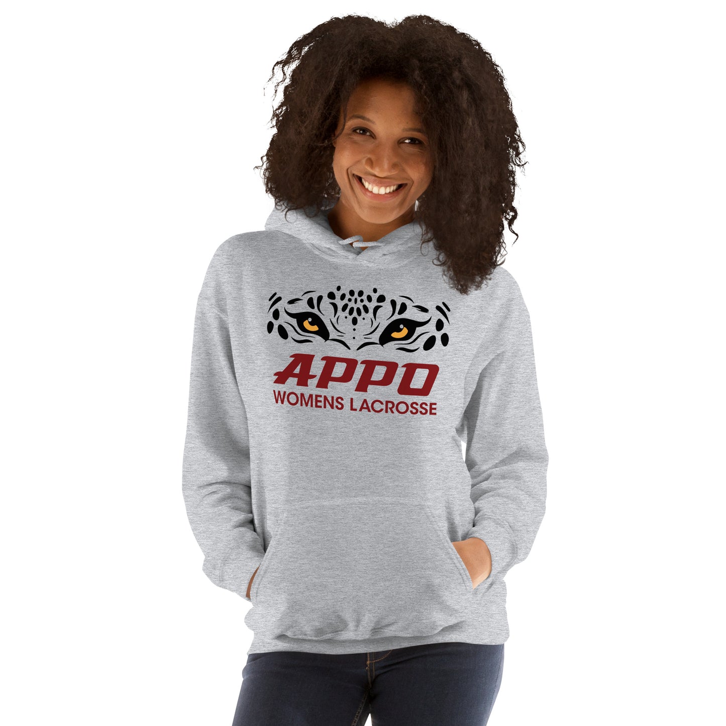 APPO Jaguar Eyes Womens Lacrosse Unisex Hoodie (CUSTOM NUMBER on SLEEVE)