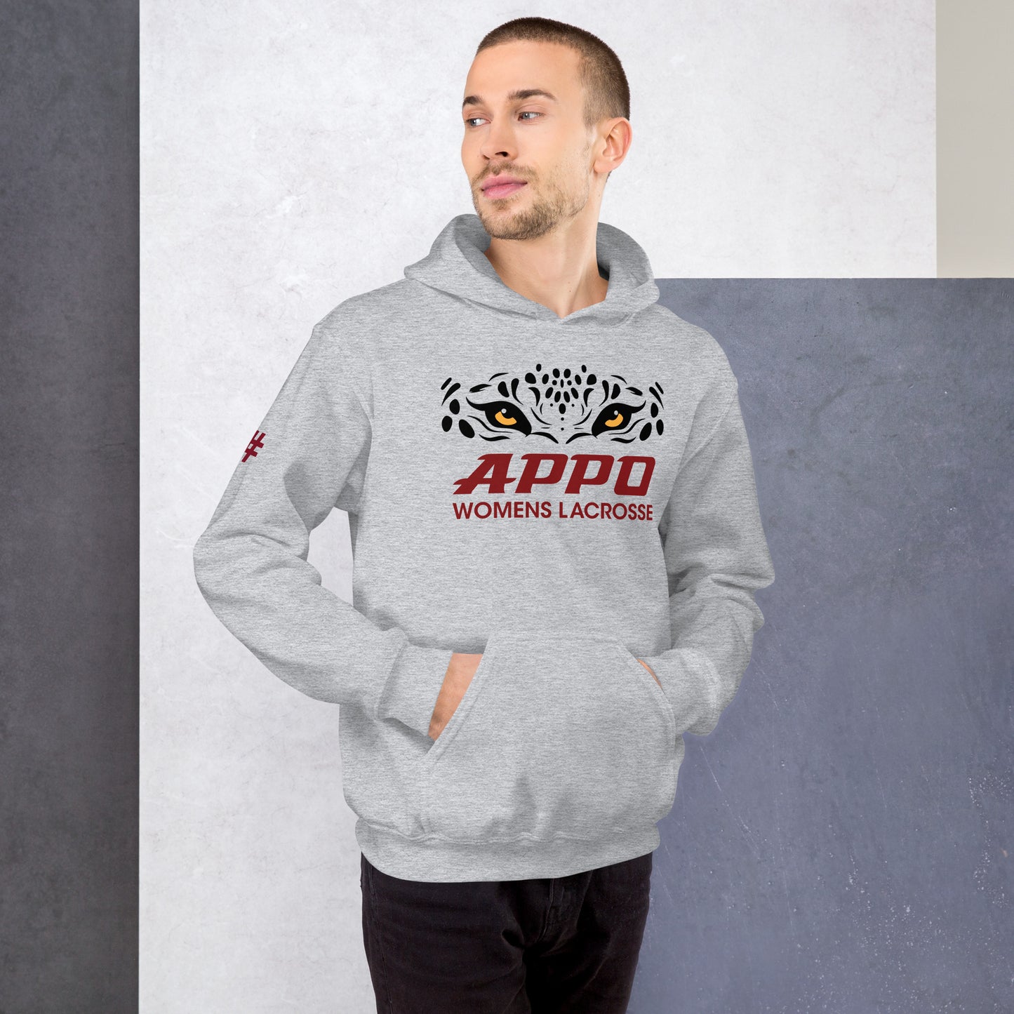 APPO Jaguar Eyes Womens Lacrosse Unisex Hoodie (CUSTOM NUMBER on SLEEVE)