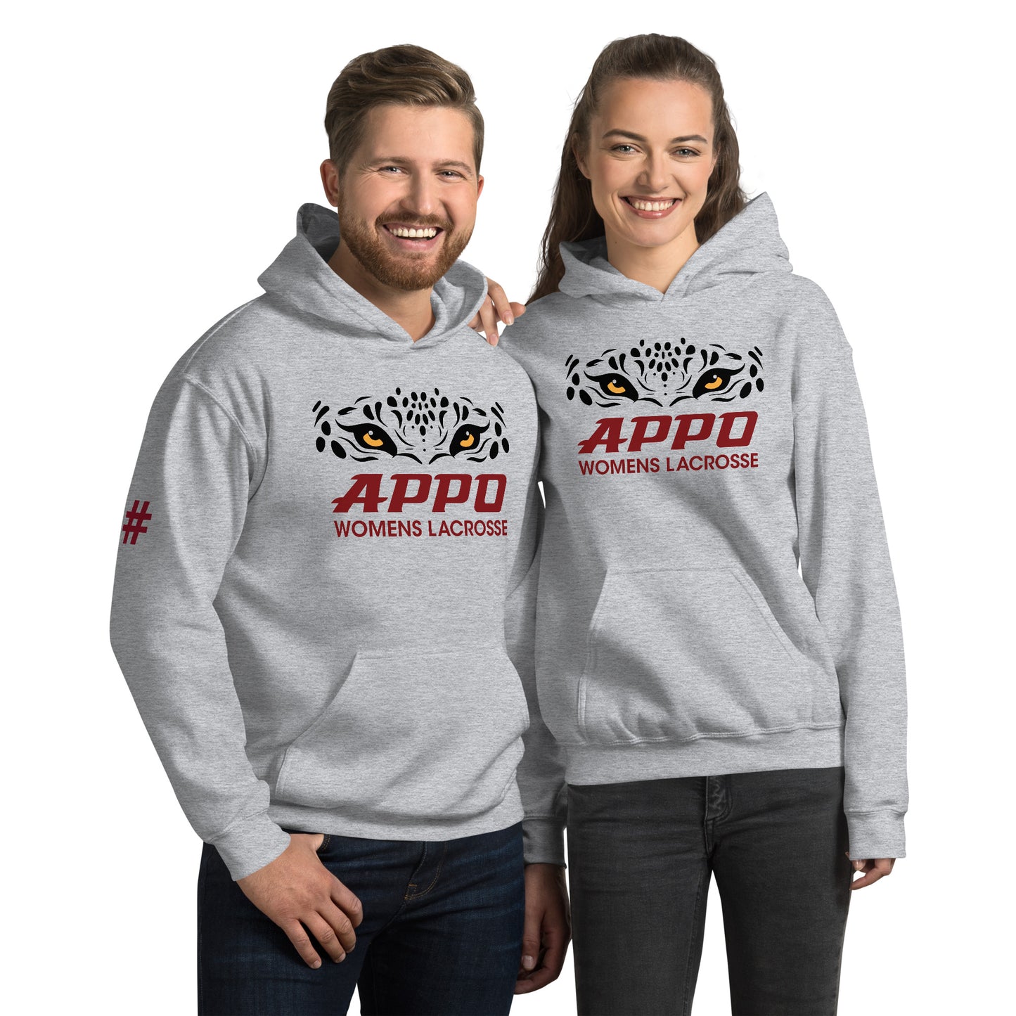 APPO Jaguar Eyes Womens Lacrosse Unisex Hoodie (CUSTOM NUMBER on SLEEVE)