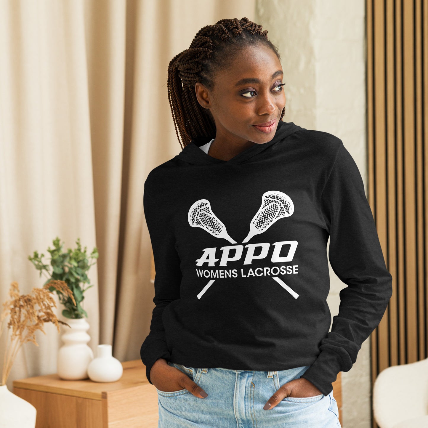 APPO womens lacrosse sticks Hooded long-sleeve tee