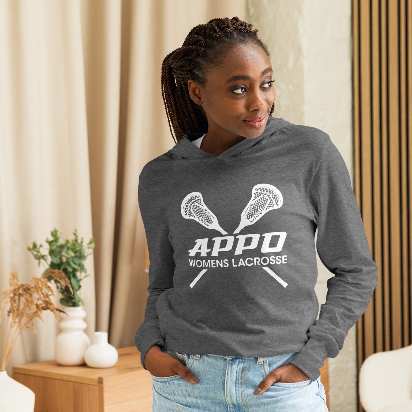 APPO womens lacrosse sticks Hooded long-sleeve tee