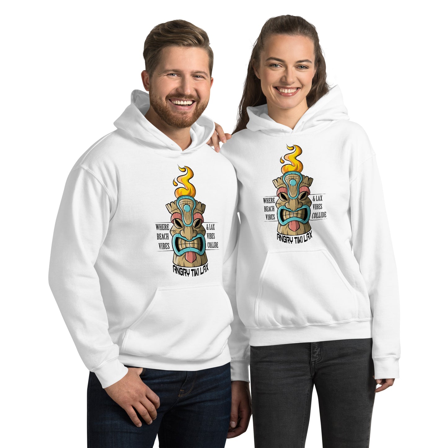 Angry Tiki Lacrosse slogan Unisex Hoodie