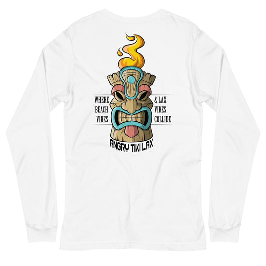 Angry Tiki Lacrosse slogan Unisex Long Sleeve Tee