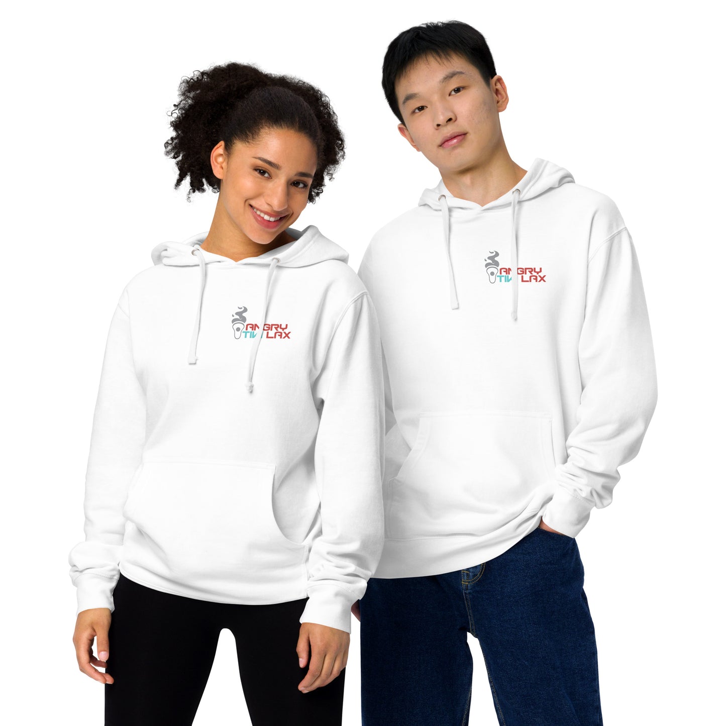 Angry Tiki Lacrosse slogan Unisex midweight hoodie