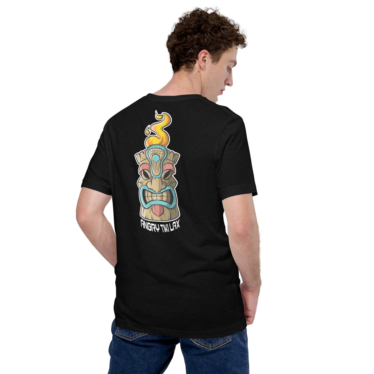 Angry Tiki Lacrosse head graphic Unisex t-shirt