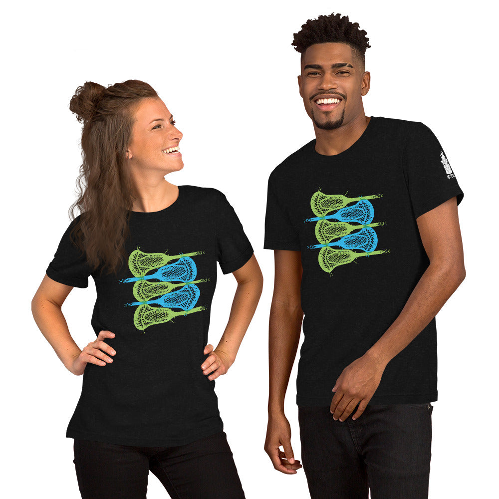 Stacked LAX Sticks Unisex t-shirt