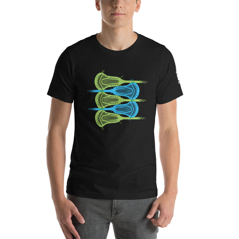 Stacked LAX Sticks Unisex t-shirt