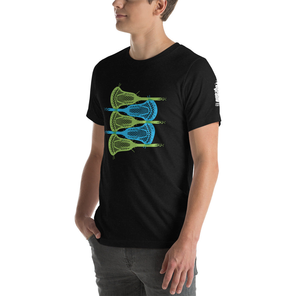 Stacked LAX Sticks Unisex t-shirt