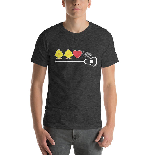 Mens chicks love my stick Unisex t-shirt