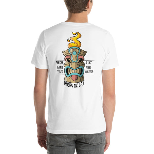 Angry Tiki Lacrosse slogan Unisex t-shirt