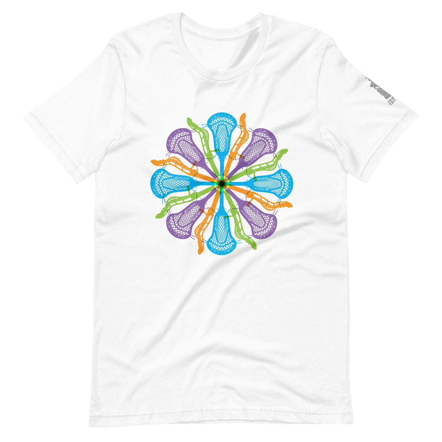 Womens Lacrosse stick flower design V1 Unisex t-shirt