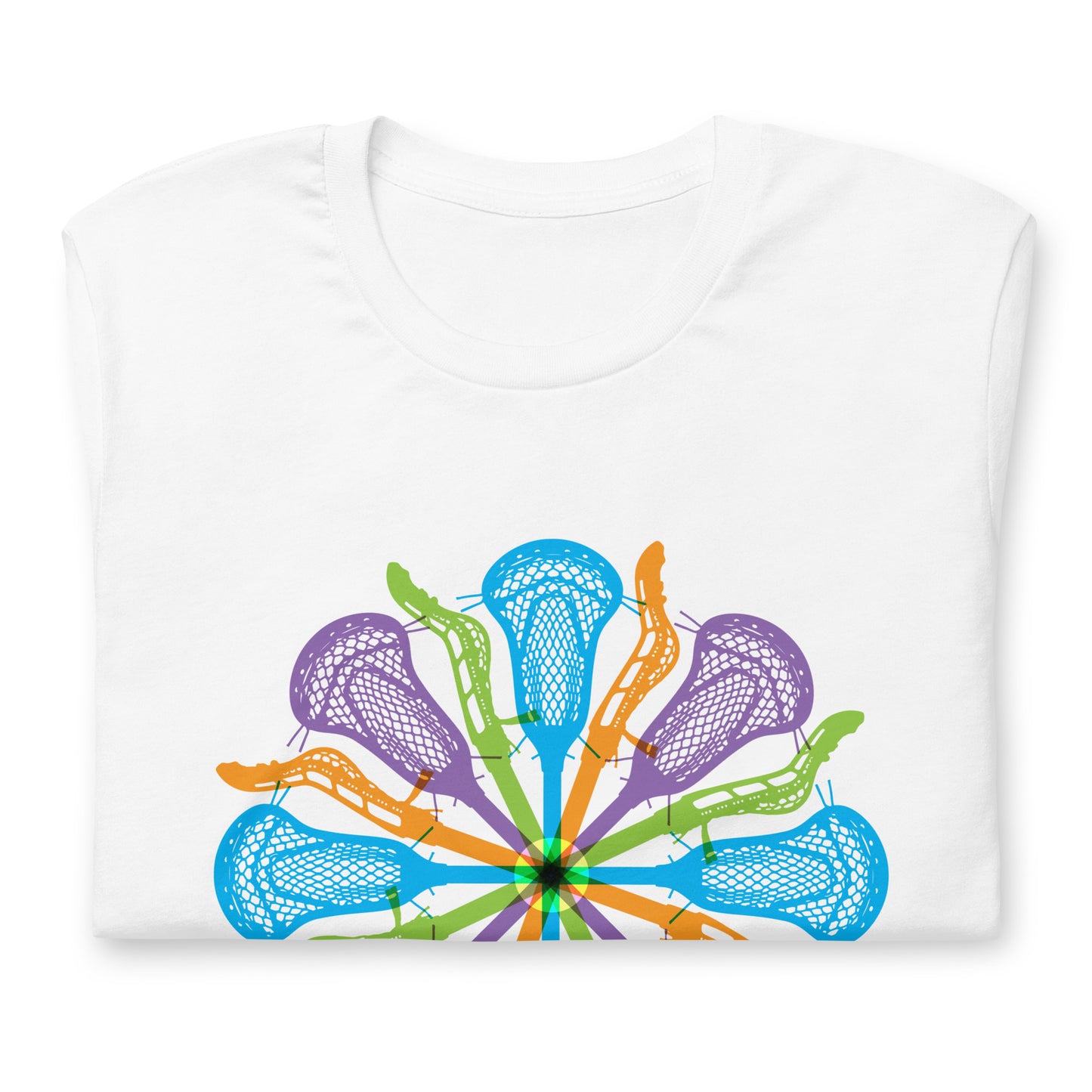 Womens Lacrosse stick flower design V1 Unisex t-shirt